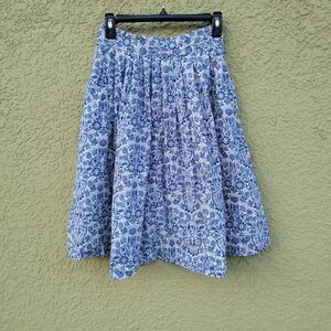 Modcloth Fervour A Line Skirt Blue White Floral